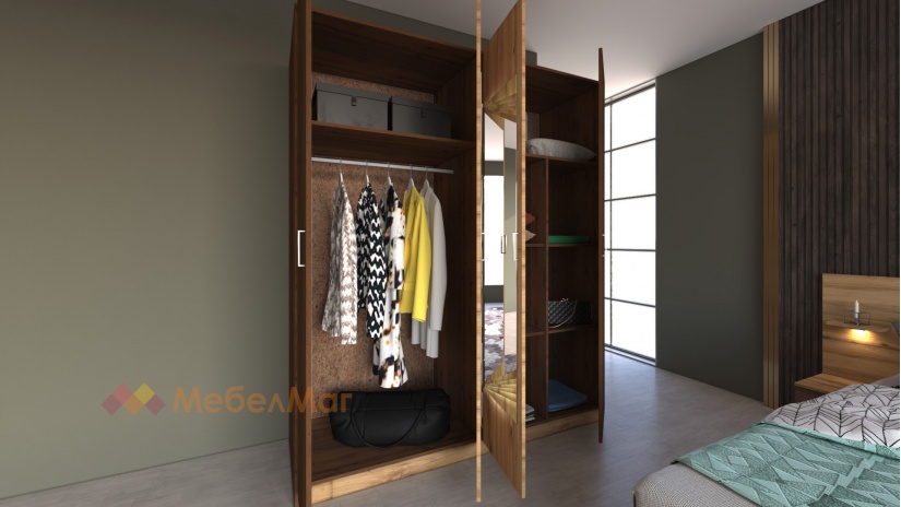 Спален комплект Александрия дъб вотан със светъл вотан - изглед 4