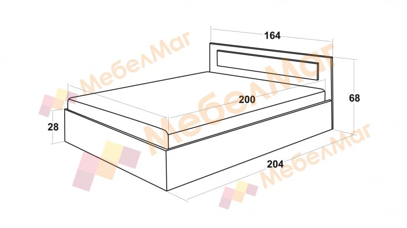 Спалня 160/200 Жизел с включен матрак Бонел 160/200 бяло гладко с дъб - изглед 2