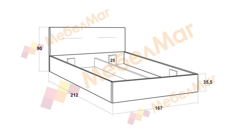 Тапицирана спалня 160/200 Фиорела с включен матрак Бонел 160/200 тюркоаз - изглед 6