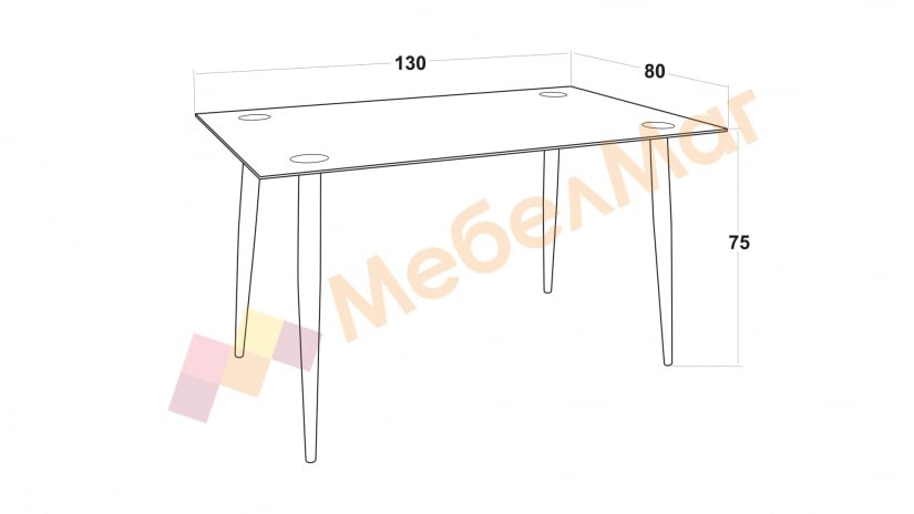 Трапезна маса ELEGANTA DT-108 неразтегателни - изглед 2