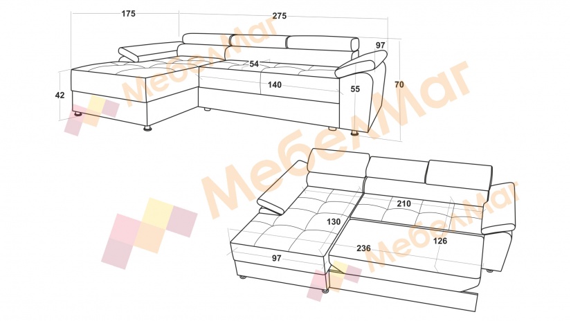 Ъглов диван Равена с посока сив - изглед 5 - МебелМаг Ъглов диван Равена с посока сив - изглед 5