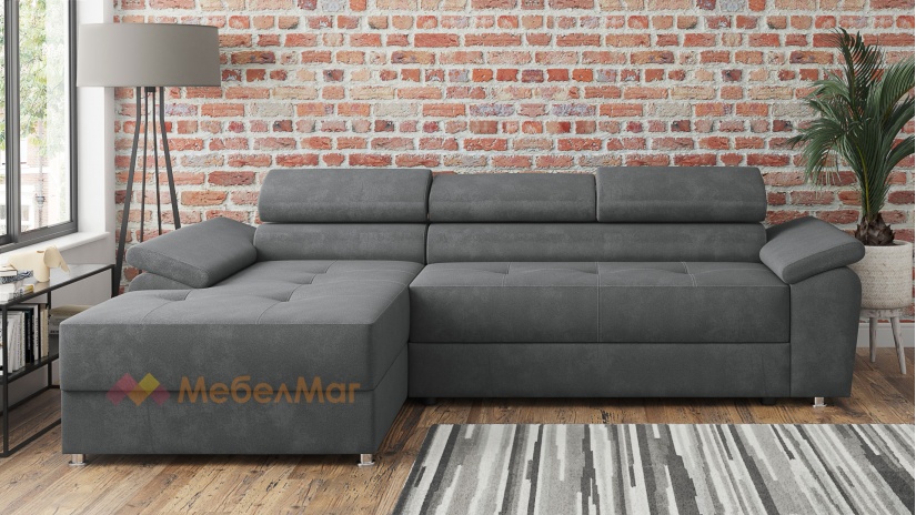 Ъглов диван Равена с посока сив - изглед 2 - МебелМаг Ъглов диван Равена с посока сив - изглед 2