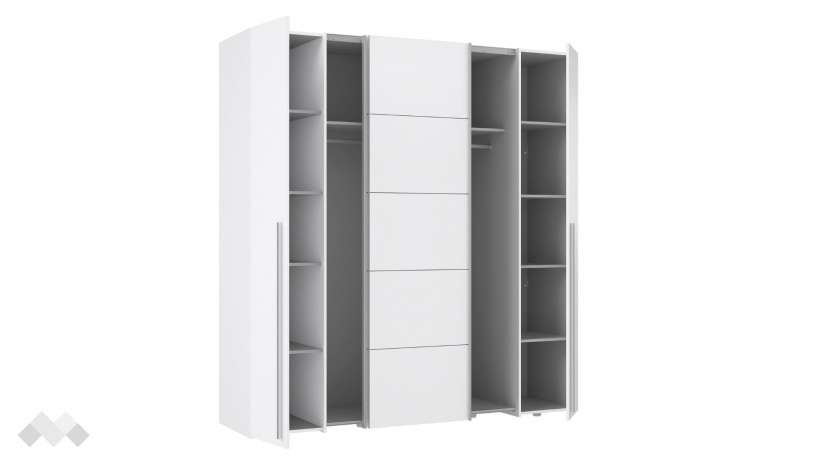 Гардероб Арагона четирикрилни бял - изглед 3 - МебелМаг Гардероб Арагона четирикрилни бял - изглед 3
