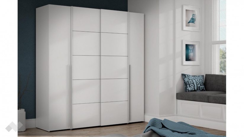 Гардероб Арагона четирикрилни бял - изглед 1 - МебелМаг Гардероб Арагона четирикрилни бял - изглед 1