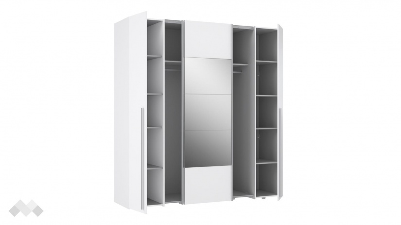 Гардероб Арагона четирикрилни бял - изглед 3