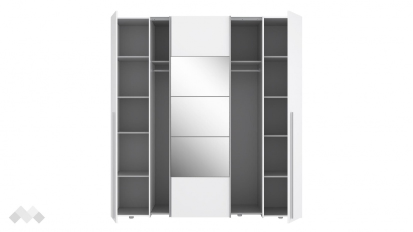 Гардероб Арагона четирикрилни бял - изглед 5