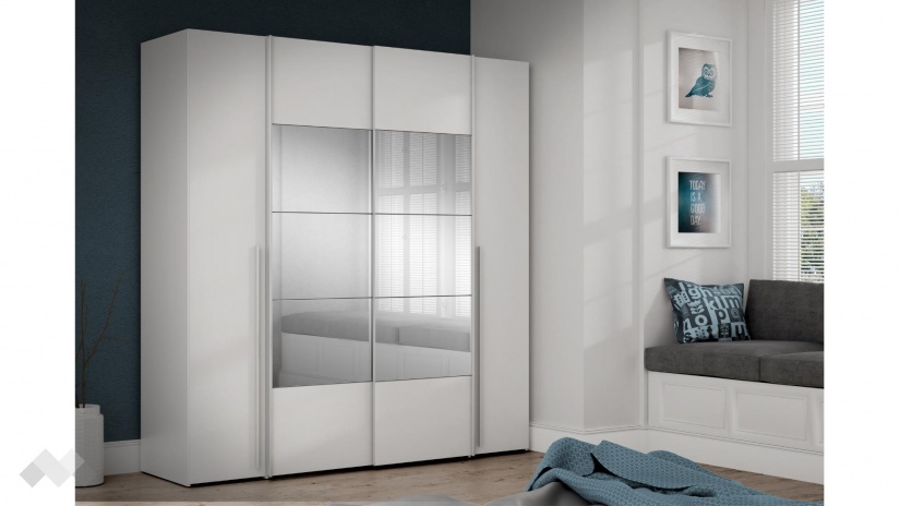 Гардероб Арагона четирикрилни бял - изглед 1