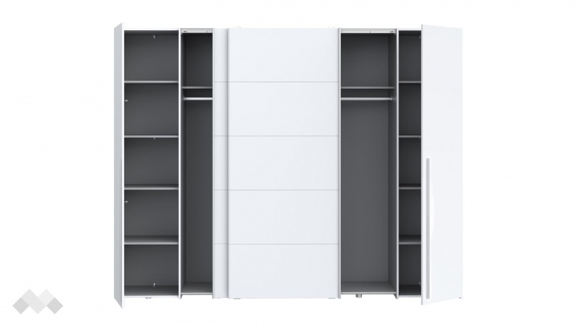 Гардероб Арагона четирикрилни бял - изглед 5 - МебелМаг Гардероб Арагона четирикрилни бял - изглед 5