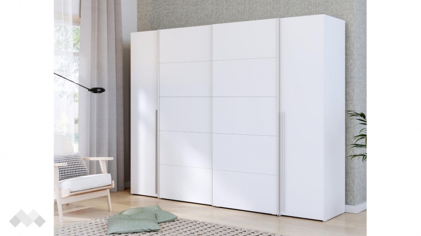 Гардероб Арагона четирикрилни бял - изглед 1 - МебелМаг Гардероб Арагона четирикрилни бял - изглед 1