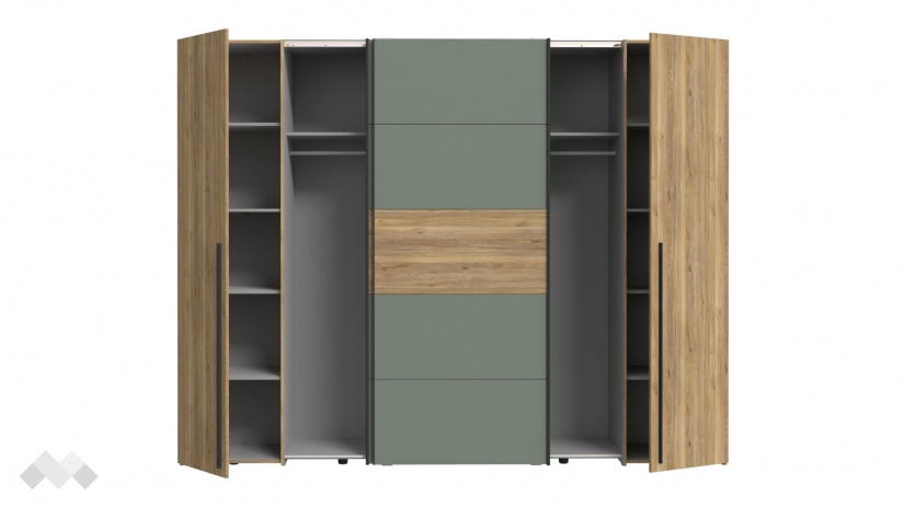 Гардероб Арагона четирикрилни дъб маувела с олив - изглед 5 - МебелМаг Гардероб Арагона четирикрилни дъб маувела с олив - изглед 5