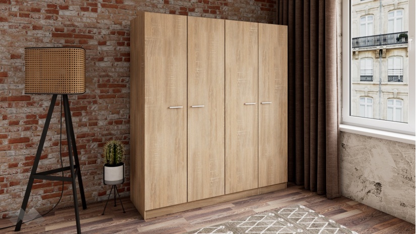 Гардероб Арго четирикрилни дъб сонома - изглед 1