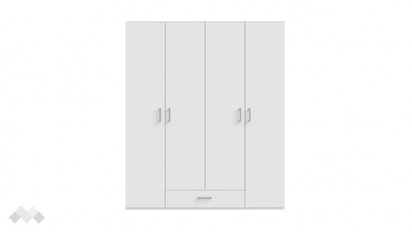Гардероб Беатрис четирикрилни бял - изглед 3