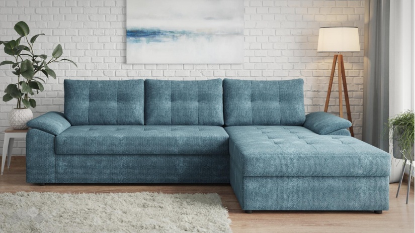 Ъглов диван Азалия с посока деним - изглед 2 - МебелМаг Ъглов диван Азалия с посока деним - изглед 2