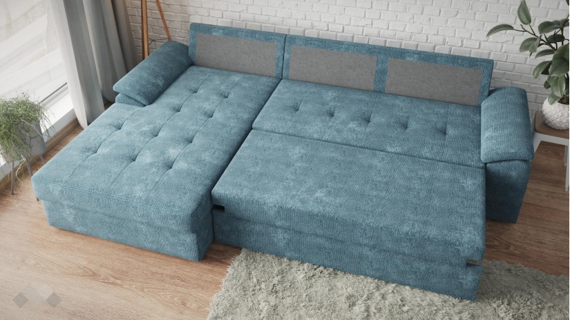 Ъглов диван Азалия с посока деним - изглед 3 - МебелМаг Ъглов диван Азалия с посока деним - изглед 3