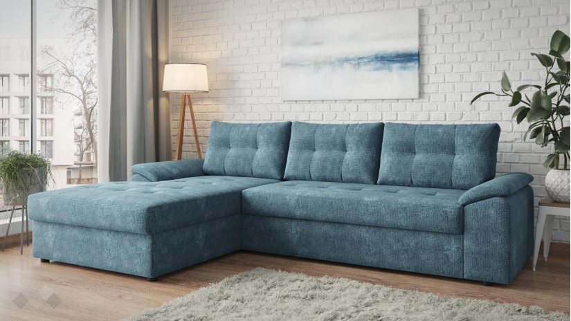 Ъглов диван Азалия с посока деним - изглед 1 - МебелМаг Ъглов диван Азалия с посока деним - изглед 1