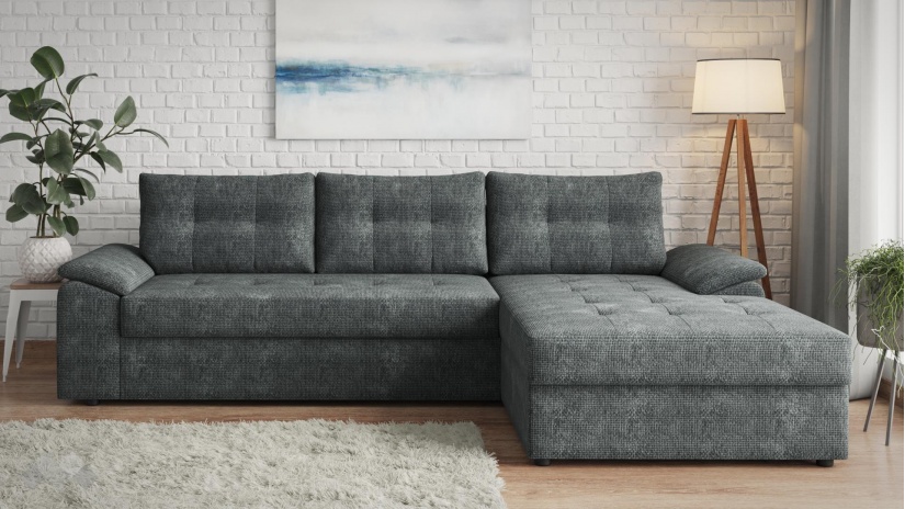 Ъглов диван Азалия с посока графит - изглед 2 - МебелМаг Ъглов диван Азалия с посока графит - изглед 2