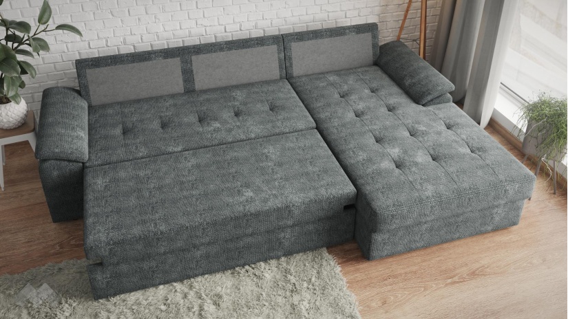 Ъглов диван Азалия с посока графит - изглед 3 - МебелМаг Ъглов диван Азалия с посока графит - изглед 3