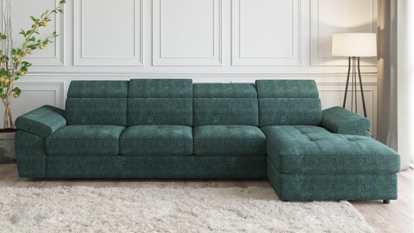 Ъглов диван Джент с посока зелен - изглед 2
