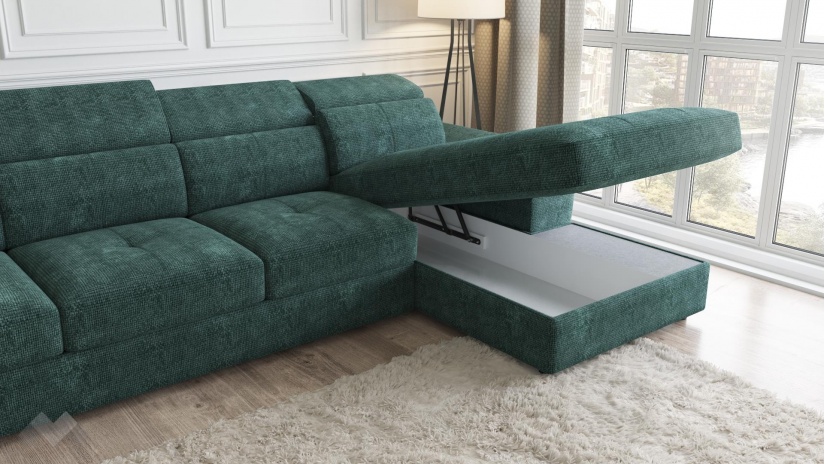 Ъглов диван Джент с посока зелен - изглед 3