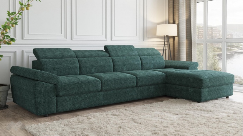 Ъглов диван Джент с посока зелен - изглед 1