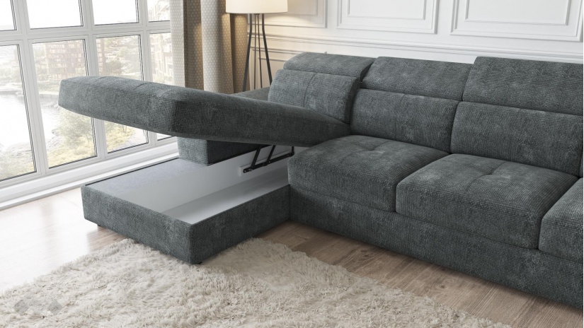 Ъглов диван Джент с посока графит - изглед 3 - МебелМаг Ъглов диван Джент с посока графит - изглед 3