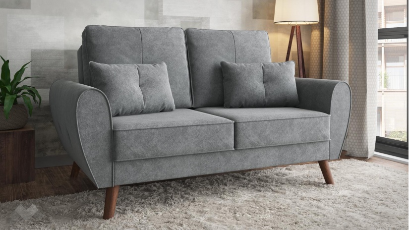 Диван Мерива двуместни сив - изглед 2 - МебелМаг Диван Мерива двуместни сив - изглед 2