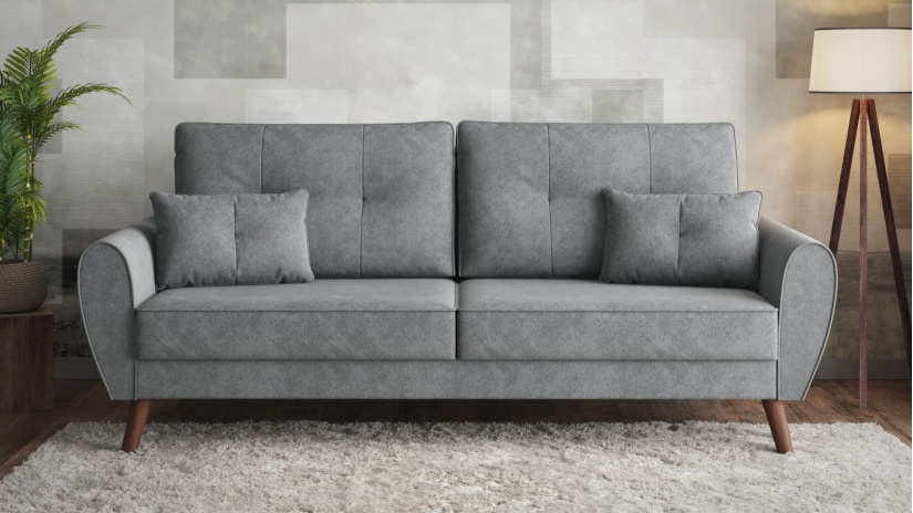 Диван Мерива триместни сив - изглед 1