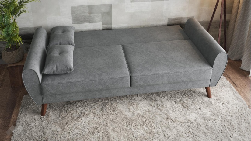 Диван Мерива триместни сив - изглед 3