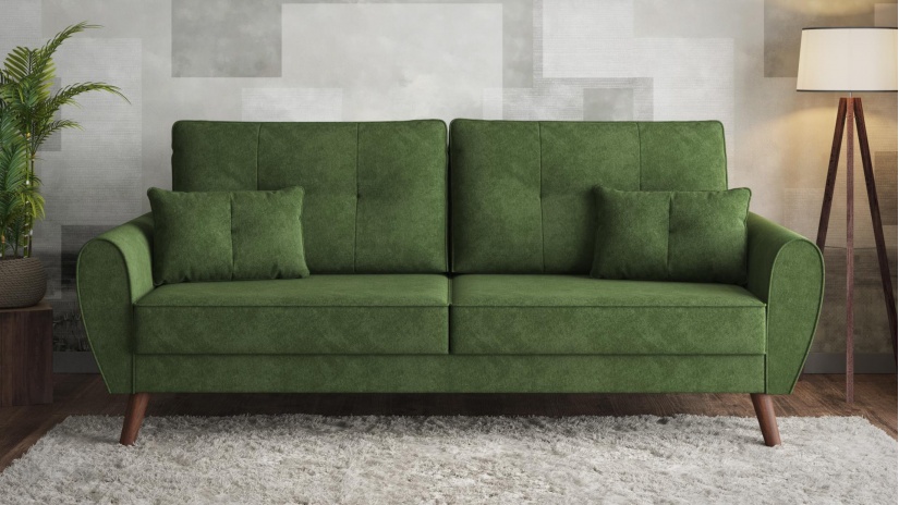 Диван Мерива триместни зелен - изглед 1