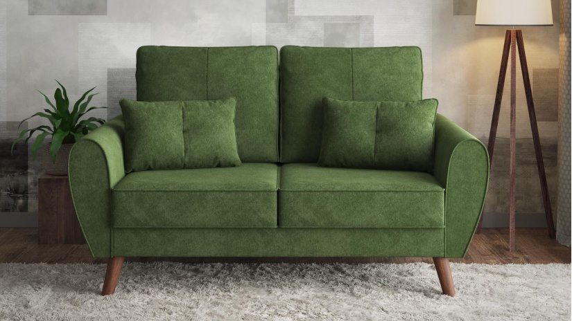 Диван Мерива двуместни зелен - изглед 1