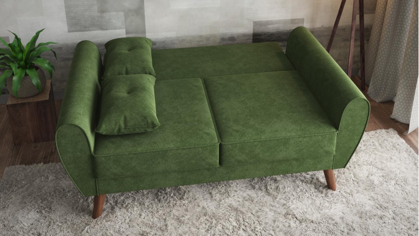Диван Мерива двуместни зелен - изглед 3