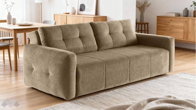 Диван Бахама триместни кафяв - изглед 1 - МебелМаг Диван Бахама триместни кафяв - изглед 1