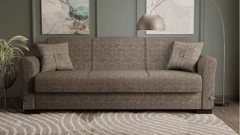 Диван Флоранс триместни кафяв - изглед 2 - МебелМаг Диван Флоранс триместни кафяв - изглед 2