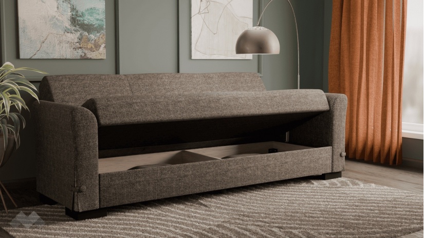 Диван Флоранс триместни кафяв - изглед 3 - МебелМаг Диван Флоранс триместни кафяв - изглед 3