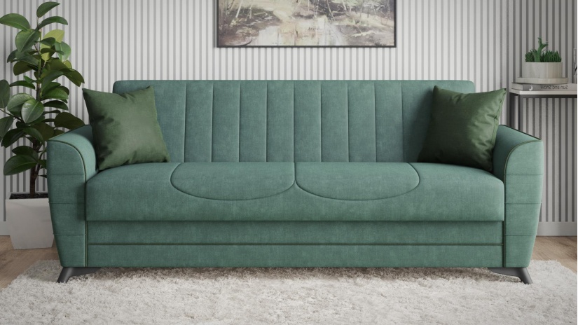 Диван Ялта триместни зелен - изглед 2 - МебелМаг Диван Ялта триместни зелен - изглед 2