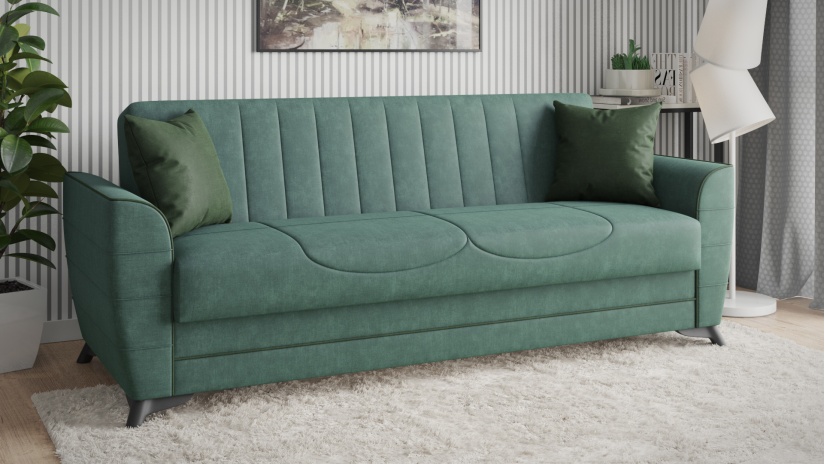 Диван Ялта триместни зелен - изглед 1 - МебелМаг Диван Ялта триместни зелен - изглед 1
