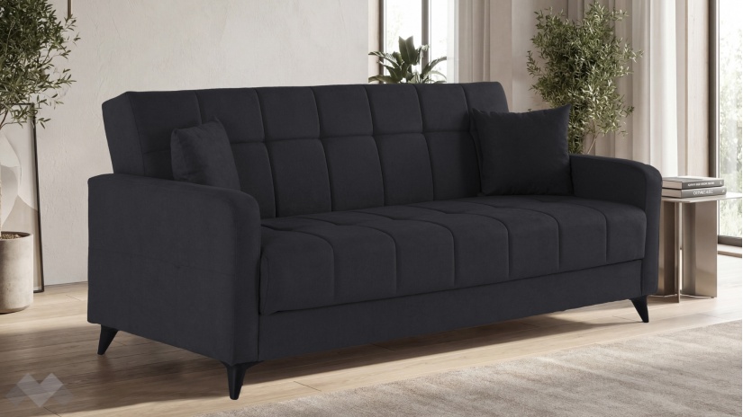 Диван Ламина триместни графит - изглед 1 - МебелМаг Диван Ламина триместни графит - изглед 1