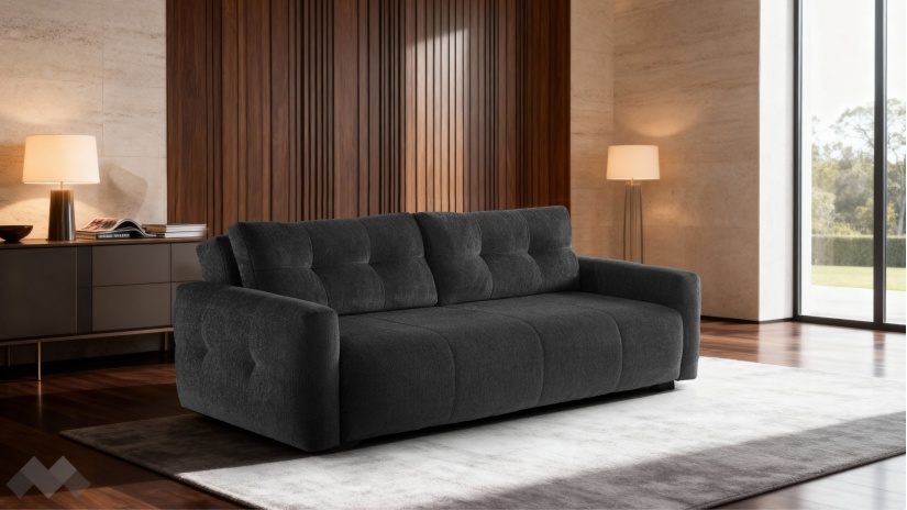 Диван Ролин Покет триместни графит - изглед 1 - МебелМаг Диван Ролин Покет триместни графит - изглед 1