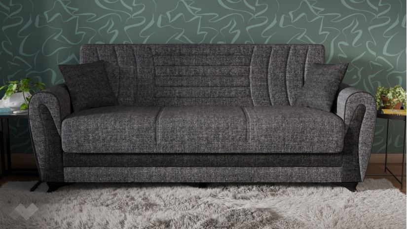 Диван Серен триместни сив - изглед 2