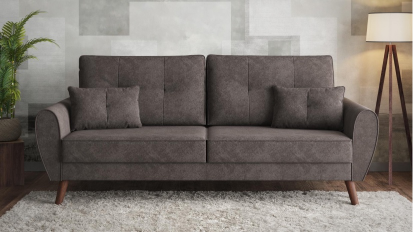 Диван Мерива триместни кафяв - изглед 1