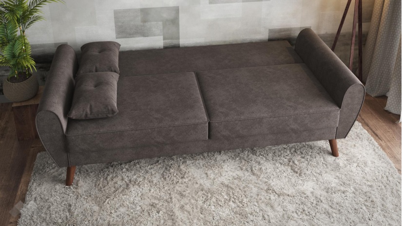 Диван Мерива триместни кафяв - изглед 4