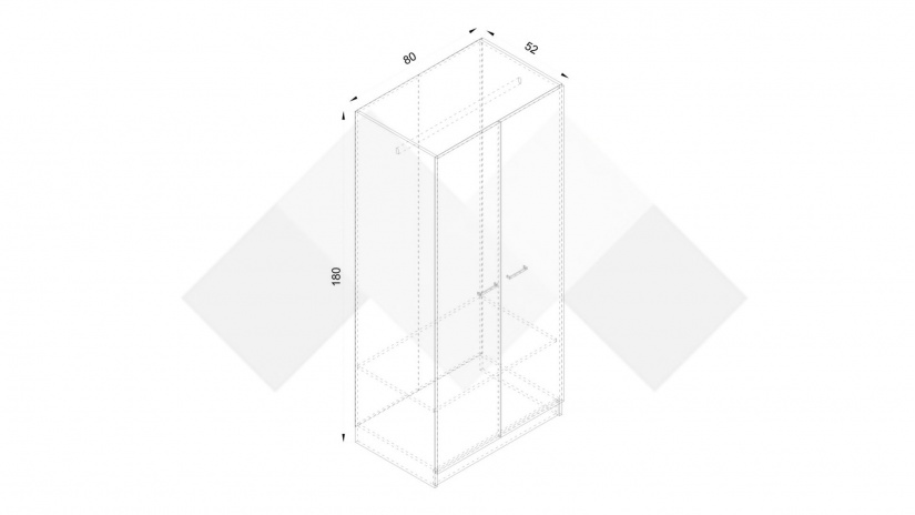 Гардероб Арго двукрилни дъб сонома - изглед 3 - МебелМаг Гардероб Арго двукрилни дъб сонома - изглед 3