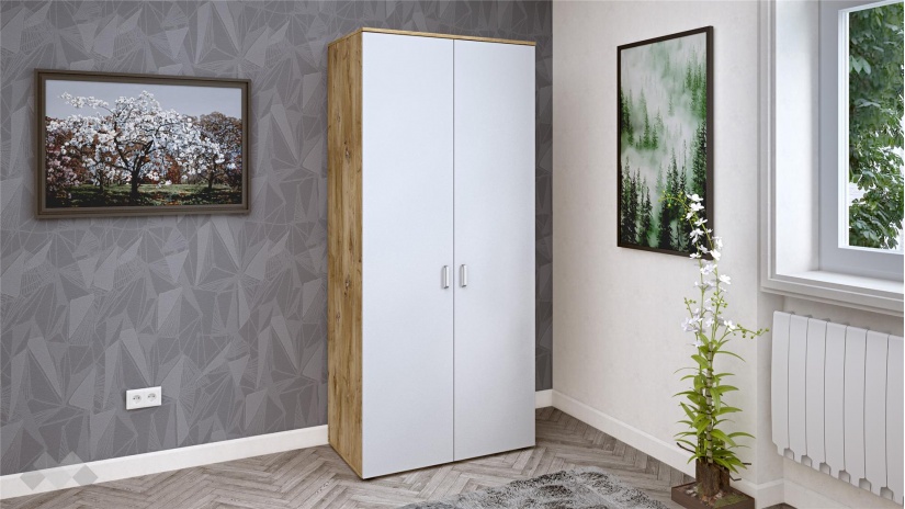 Гардероб Селтик двукрилни келтски дъб със светло сиво - изглед 1