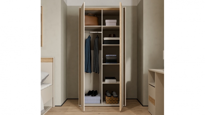 Гардероб Векслин двукрилни пясък с дъб маувела - изглед 2