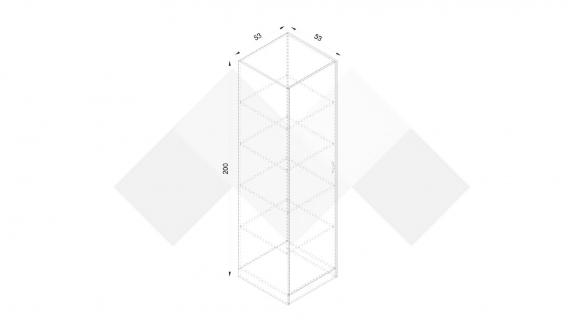 Гардероб Хироу еднокрилни дъб вотан с черно шагре - изглед 3