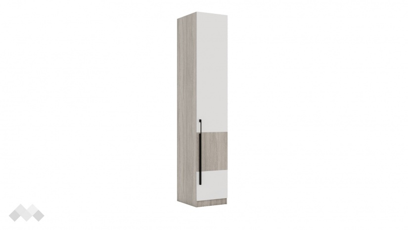 Гардероб Комо еднокрилни дъб ърбан ойстър с бяло - изглед 1 - МебелМаг Гардероб Комо еднокрилни дъб ърбан ойстър с бяло - изглед 1