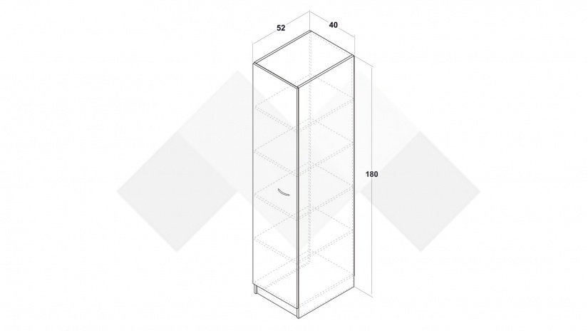 Гардероб Арго еднокрилни бял фладер - изглед 3 - МебелМаг Гардероб Арго еднокрилни бял фладер - изглед 3