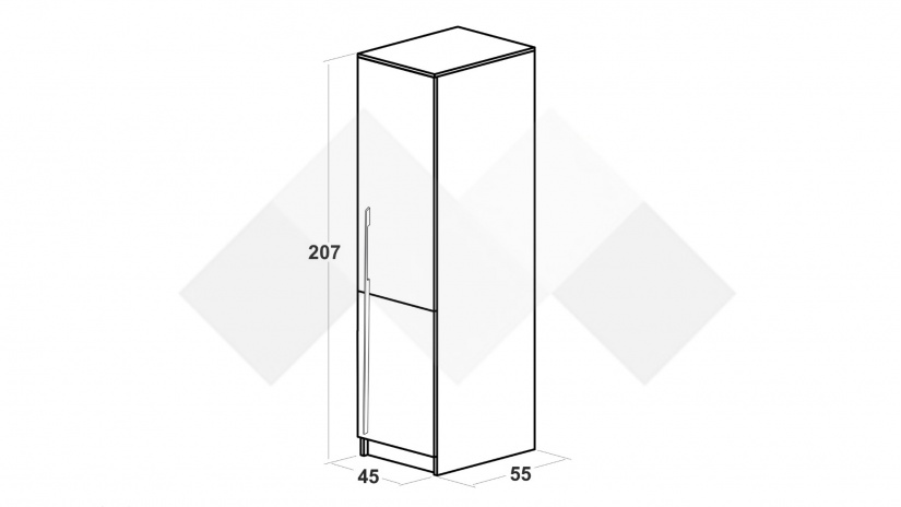 Гардероб Калифорния еднокрилни бяло с бяло гланц и антик - изглед 2 - МебелМаг Гардероб Калифорния еднокрилни бяло с бяло гланц и антик - изглед 2