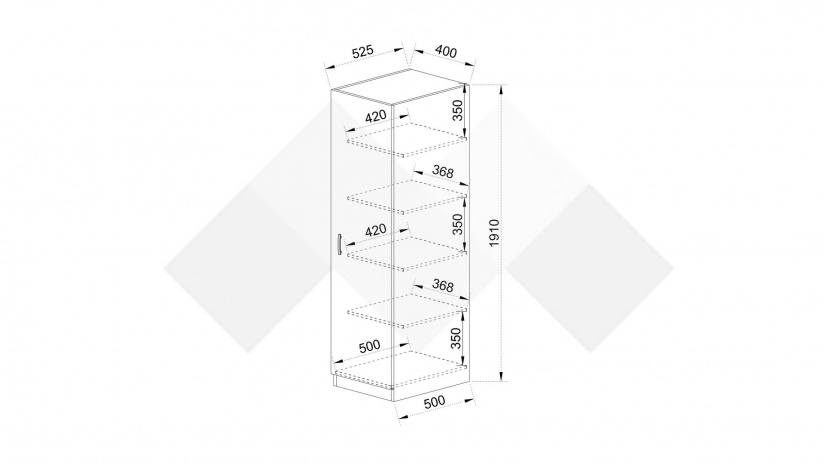 Гардероб Скай еднокрилни нардо сив - изглед 3 - МебелМаг Гардероб Скай еднокрилни нардо сив - изглед 3