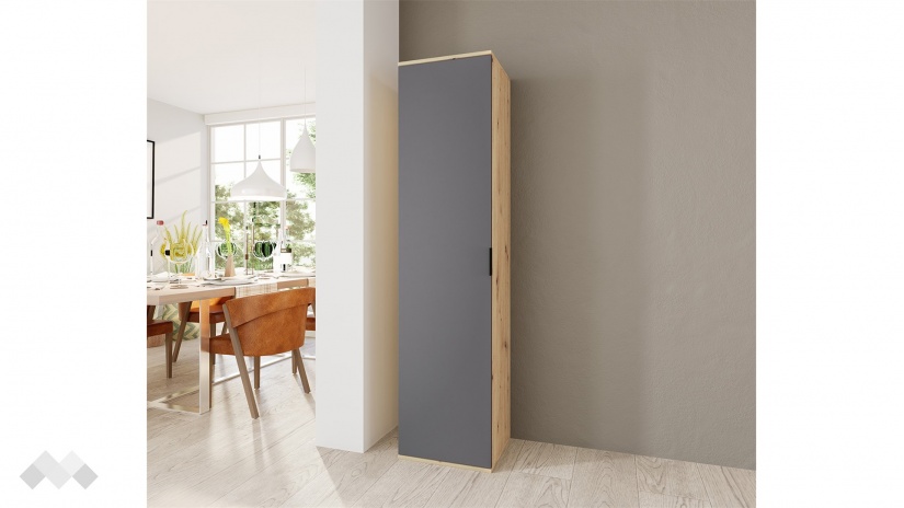Гардероб Жако еднокрилни дъб артисан с графит - изглед 1